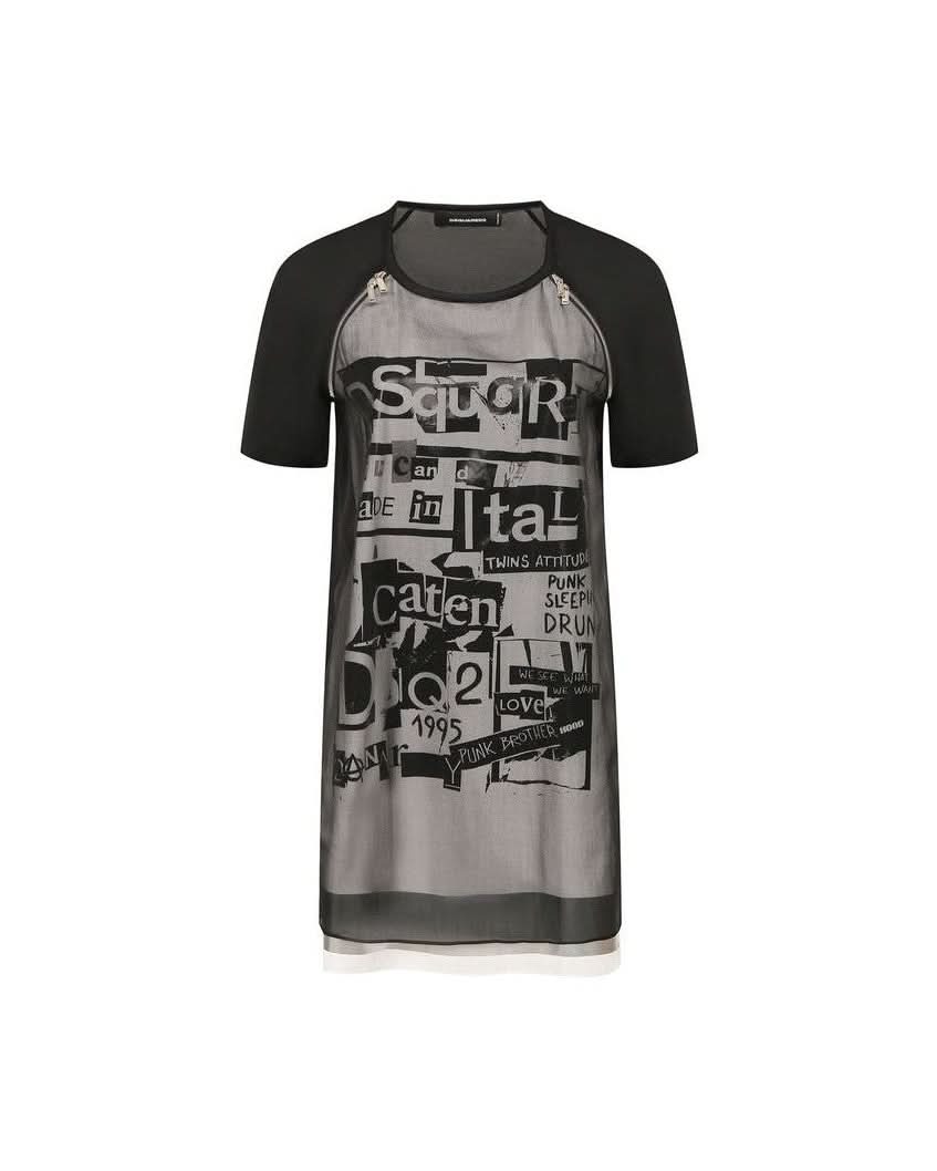 Dsquared² Black Silk Dress Dresses