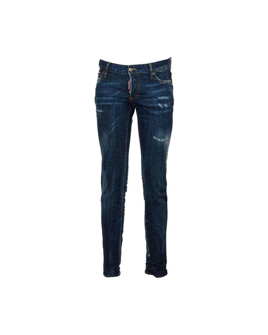 Dsquared² Blue Cotton Slim Fit Jeans Glam Steals