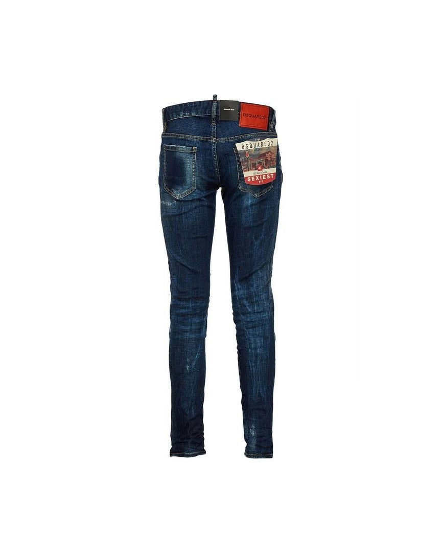 Dsquared² Blue Cotton Slim Fit Jeans Glam Steals