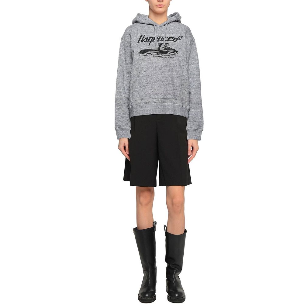 Dsquared² Gray Cotton Sweatshirt Hoodies