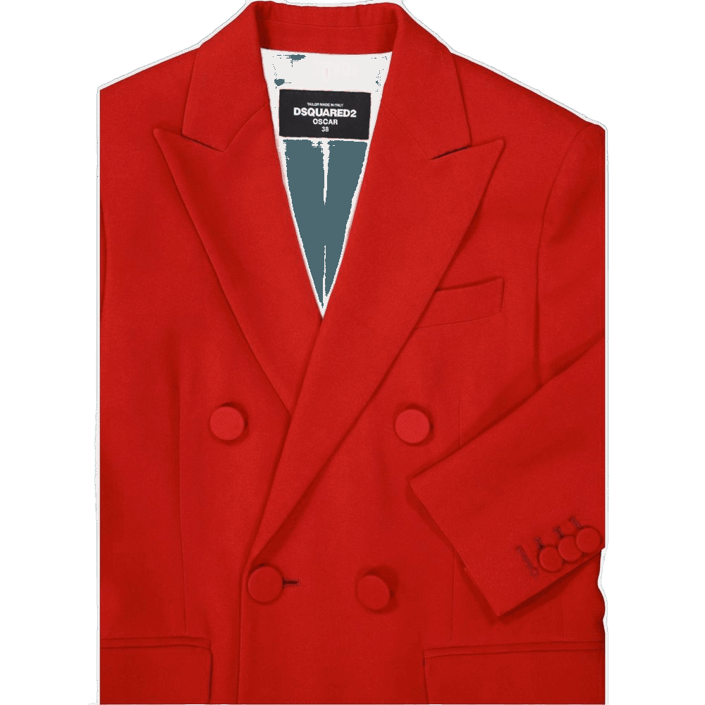 Dsquared² Red Viscose Coat Glam Steals