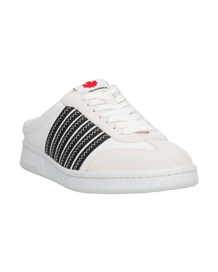 Dsquared² White Calfskin Low Top Sneakers Glam Steals