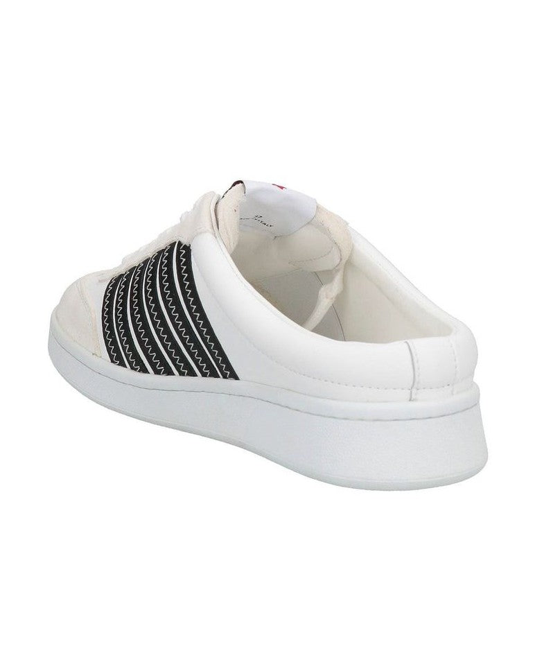 Dsquared² White Calfskin Low Top Sneakers Glam Steals