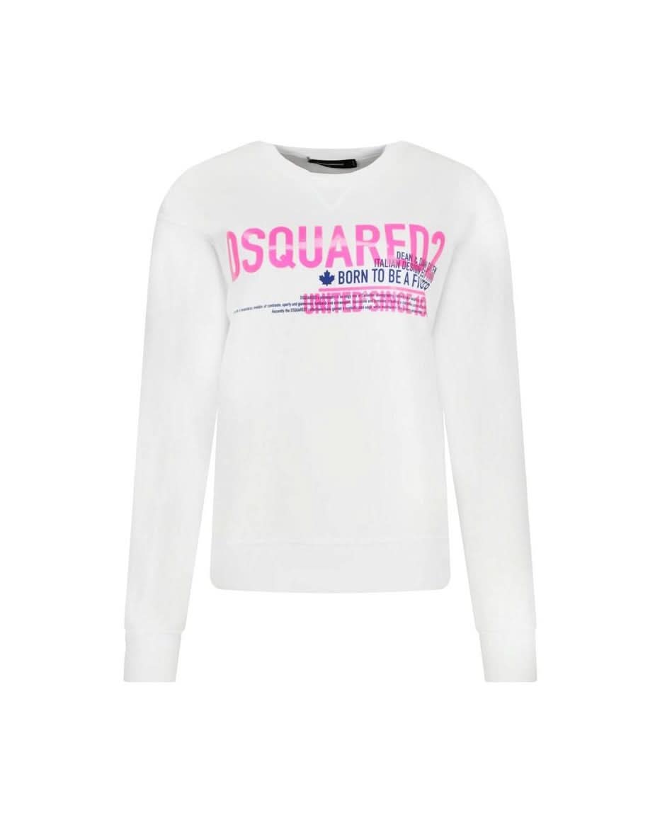 Dsquared² White Cotton Sweatshirt Sweatshirts