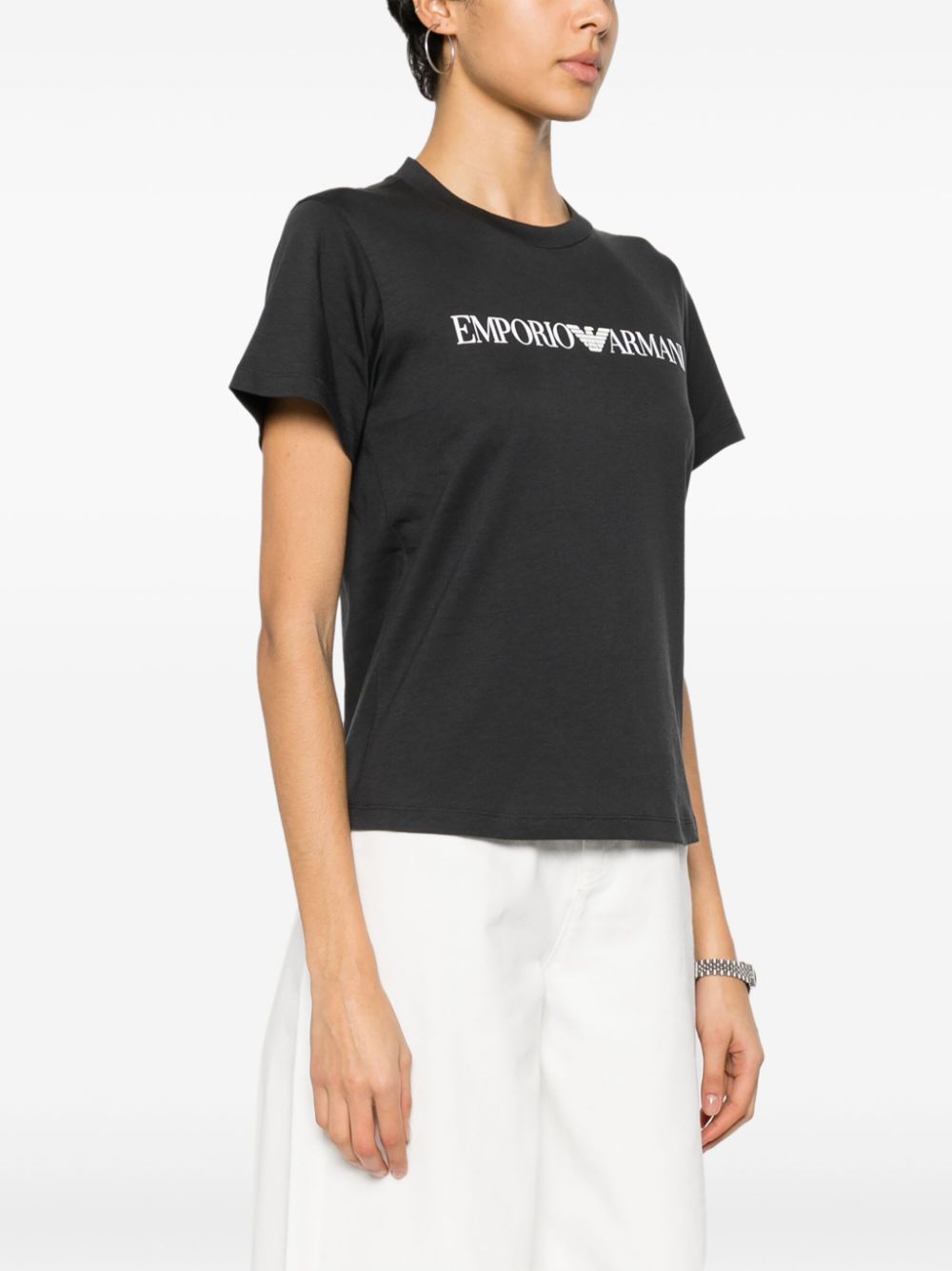 Emporio Armani Cotton Logo Print T-shirt Glam Steals
