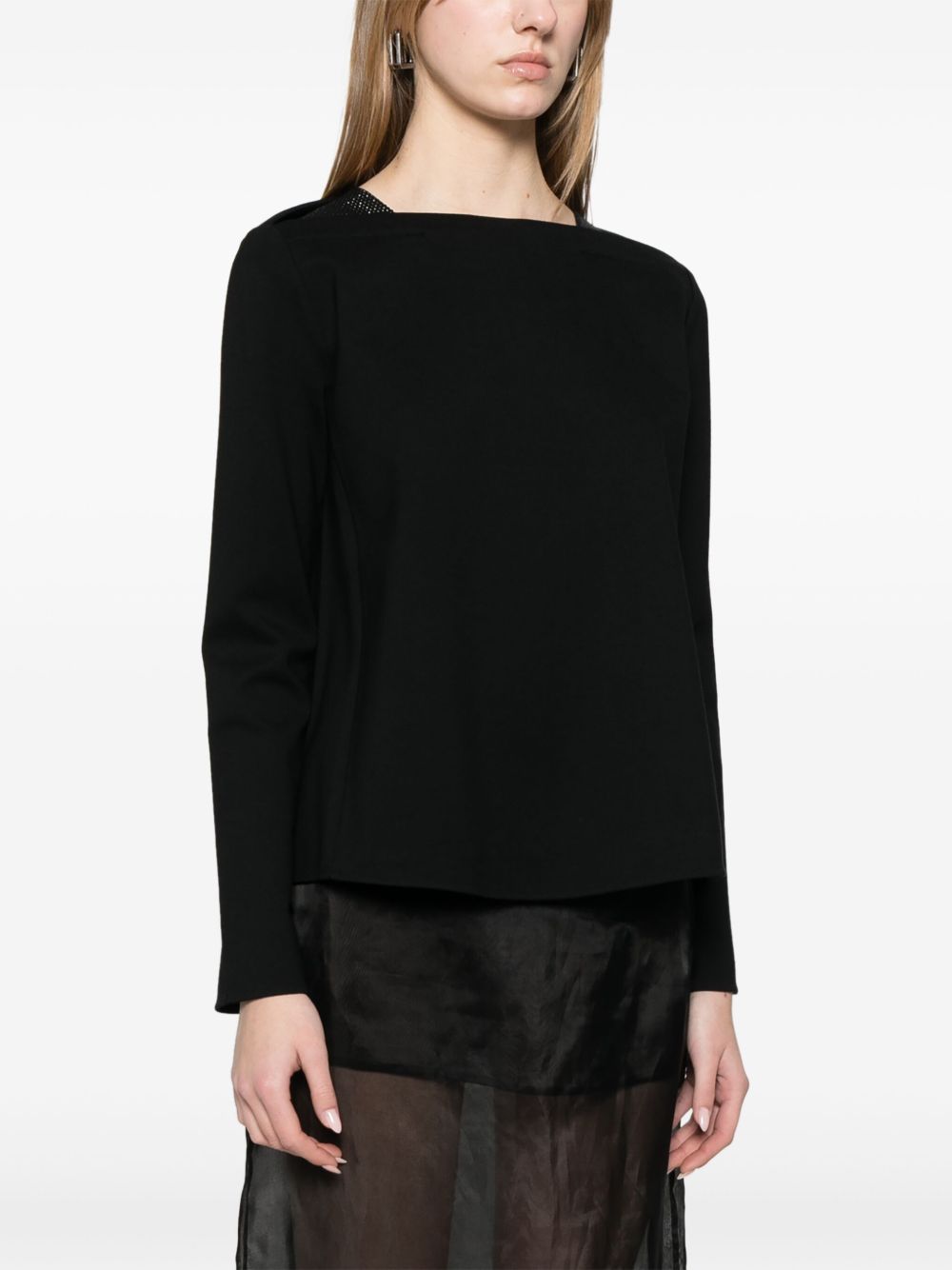 Emporio Armani Crystal Embellished Sweat-shirt Glam Steals