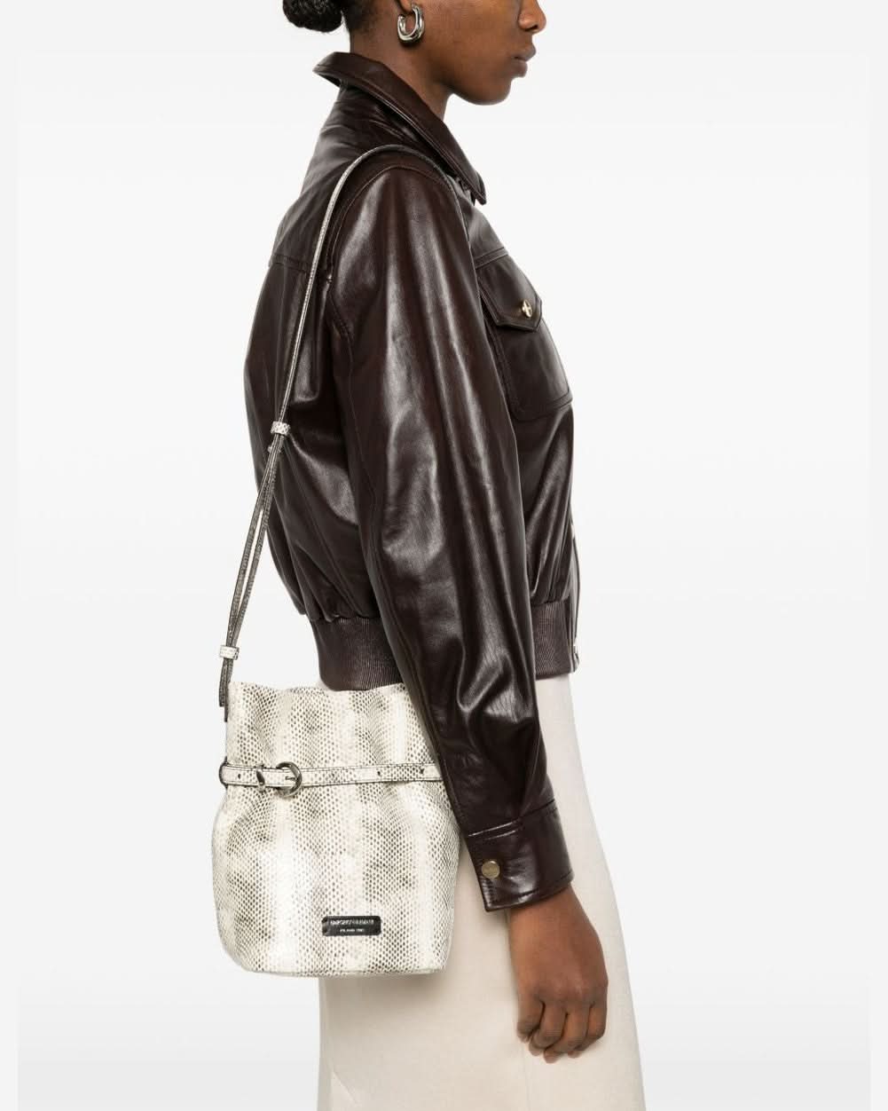 Emporio Armani Exclusive Leather Bucket Bag Shoulder