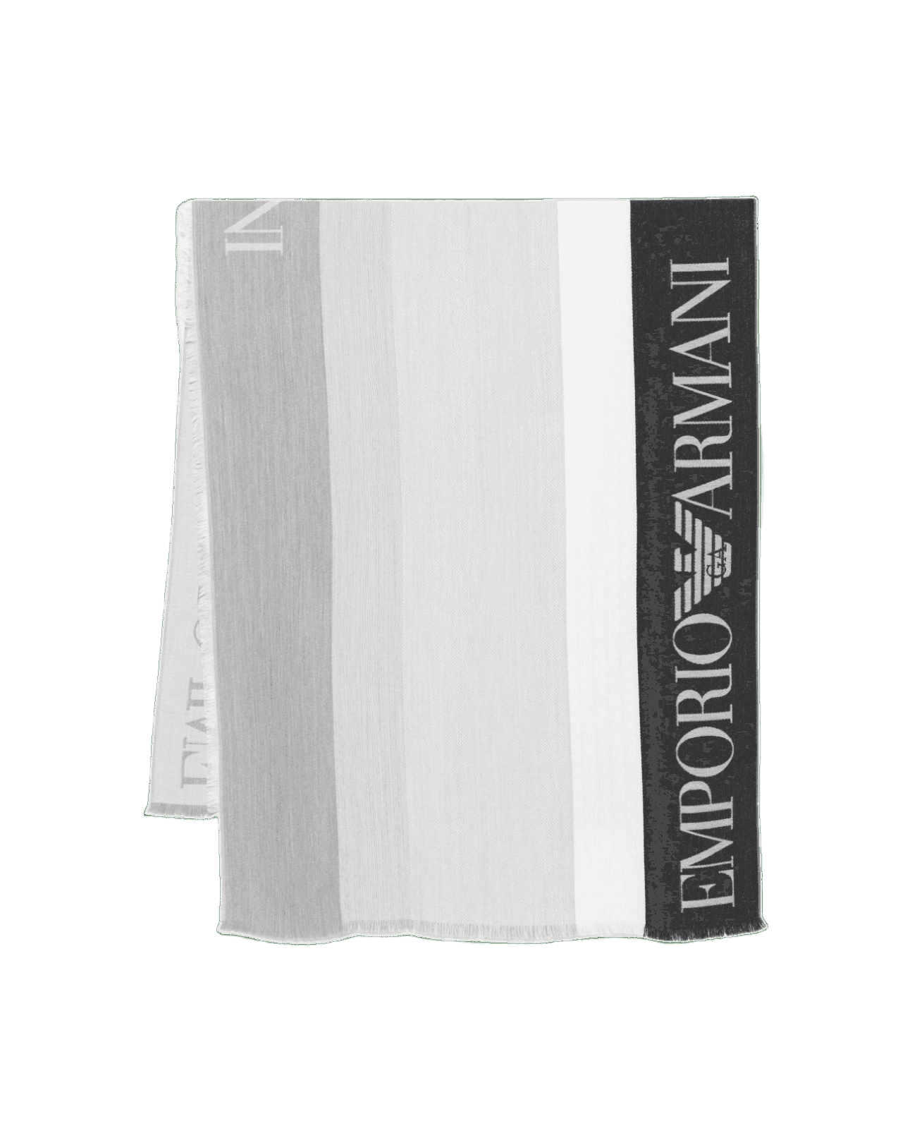 Emporio Armani Logo Detail Striped Stole Glam Steals