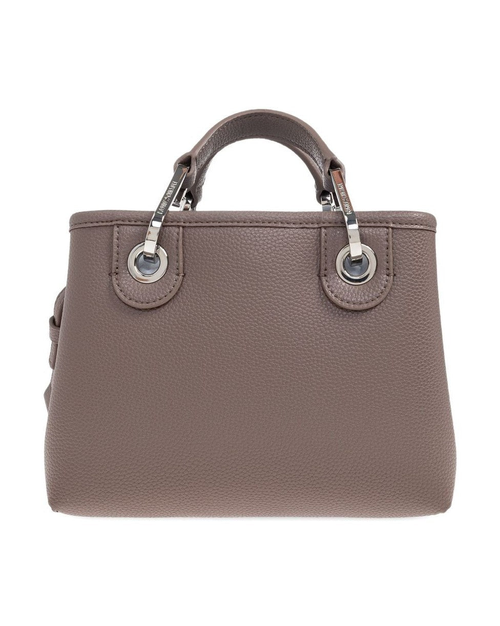 Emporio Armani Small Logo Plaque Top Handle Tote Bag Glam Steals