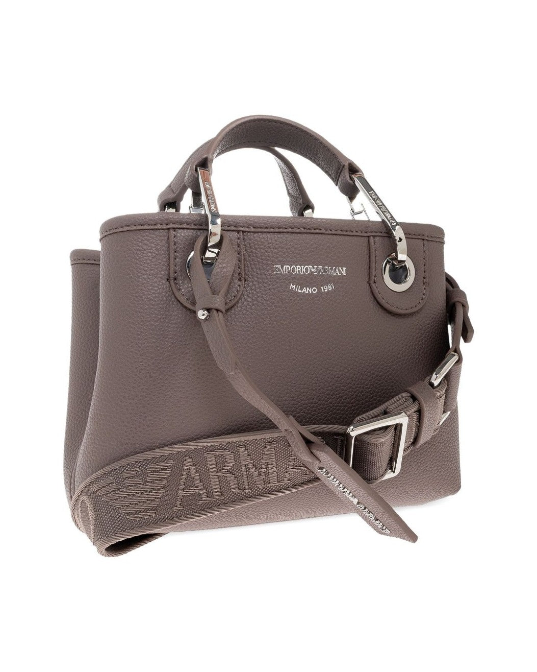 Emporio Armani Small Logo Plaque Top Handle Tote Bag Glam Steals