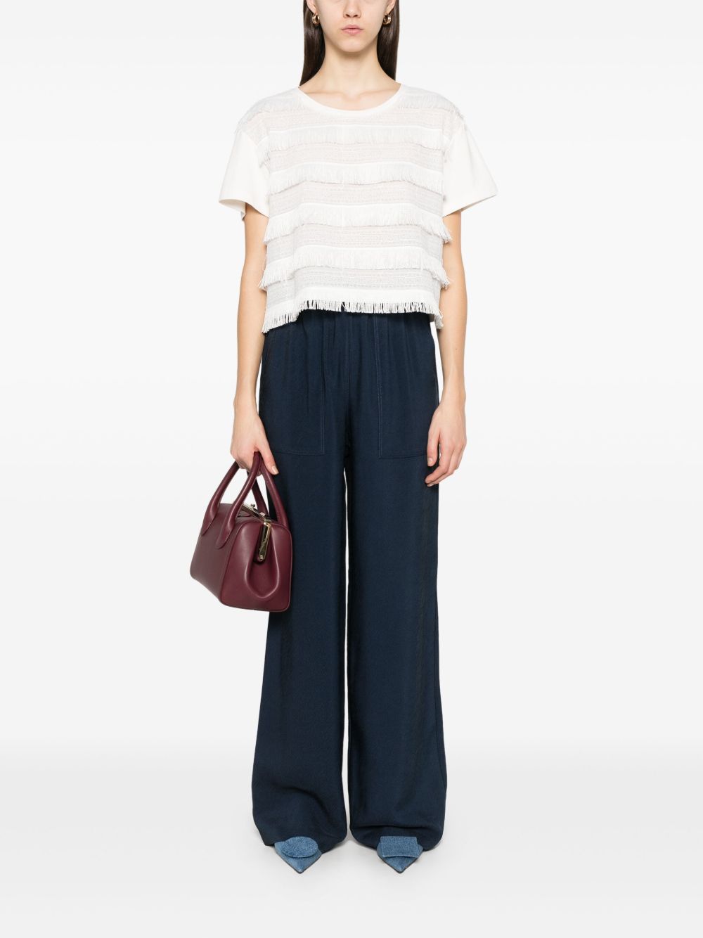 Emporio Armani T-shirt with Fringes Glam Steals