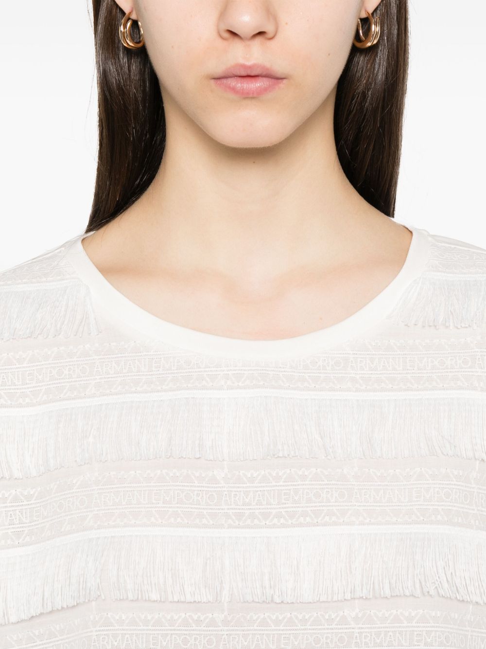 Emporio Armani T-shirt with Fringes Glam Steals
