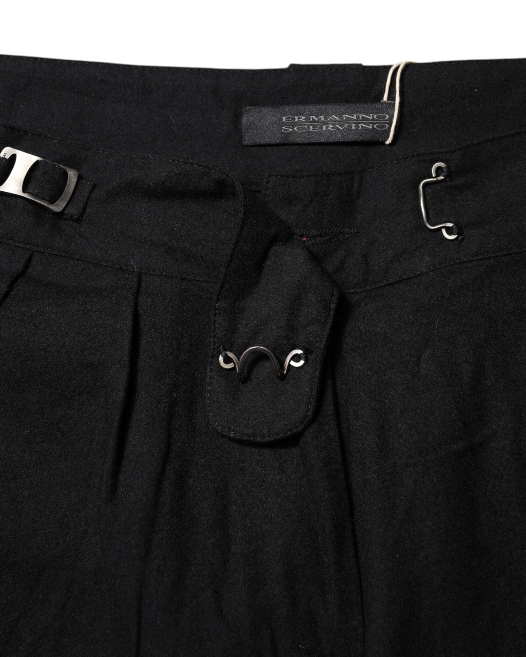 Ermanno Scervino Black Straight Fit High Waist Pant Glam Steals