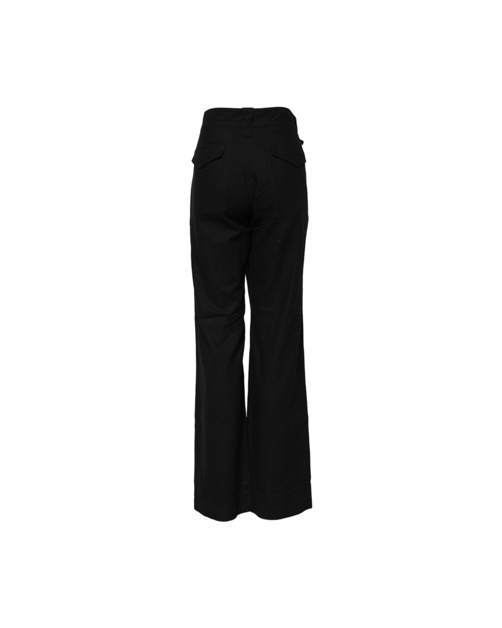 Ermanno Scervino Black Straight Fit High Waist Pant Glam Steals