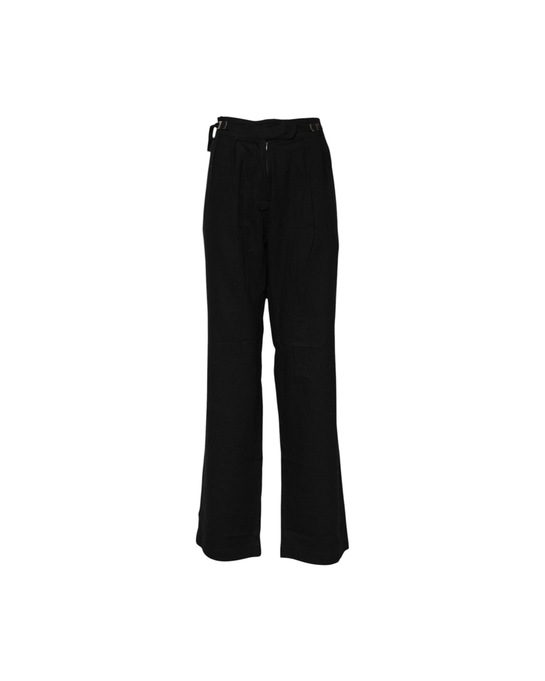 Ermanno Scervino Black Straight Fit High Waist Pant Glam Steals