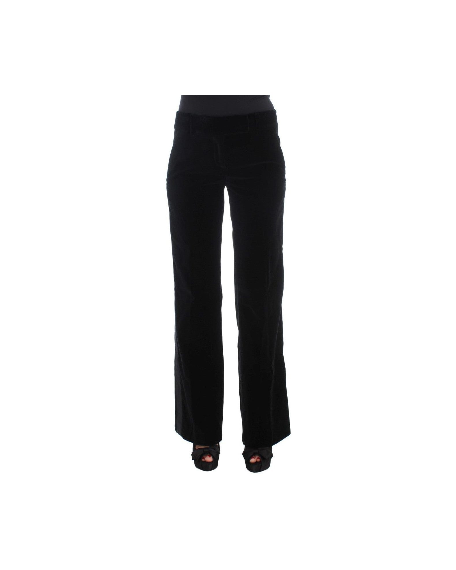 Ermanno Scervino Black Viscose Pant Glam Steals