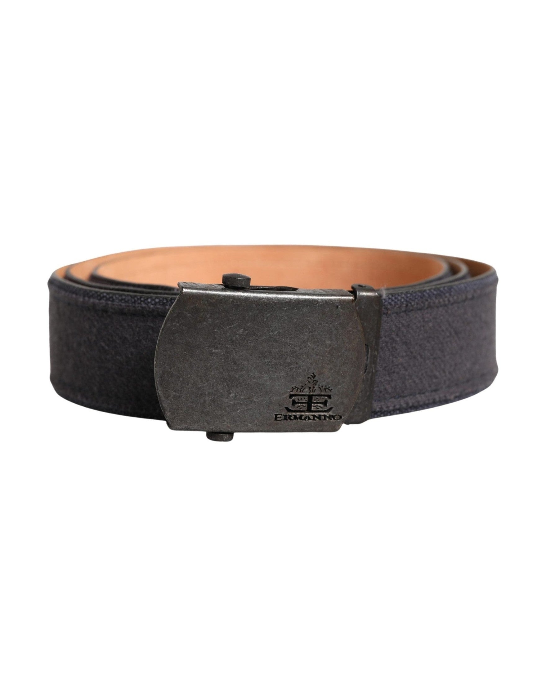Ermanno Scervino Black Wool Cotton Logo Metal Buckle Belt Glam Steals