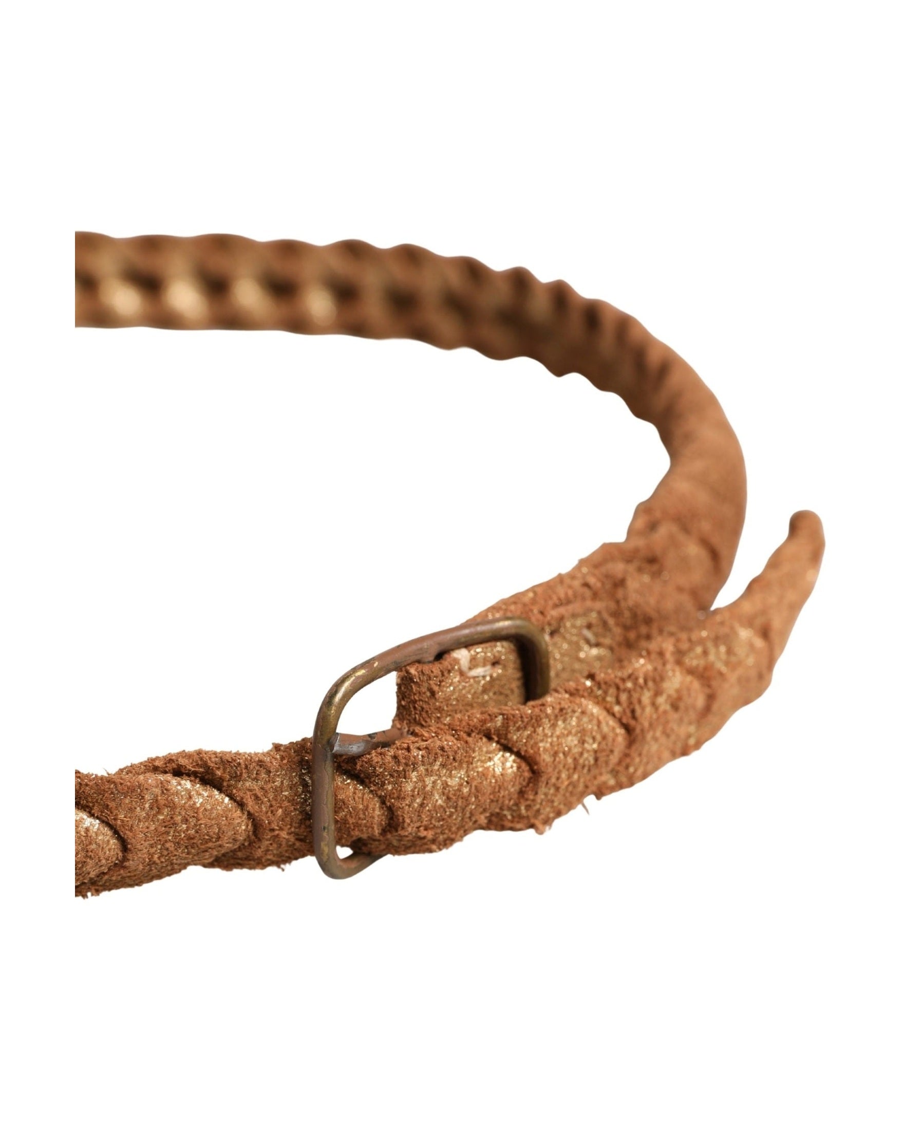 Ermanno Scervino Brown Leather Braided Metal Buckle Belt Glam Steals
