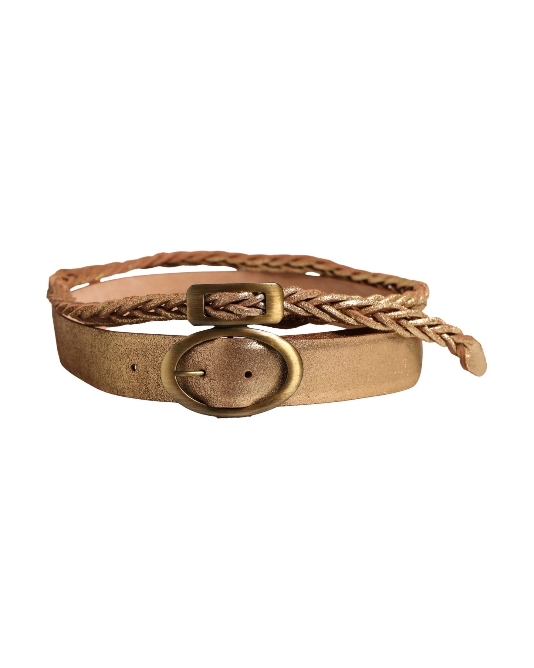 Ermanno Scervino Brown Leather Braided Metal Buckle Belt Glam Steals