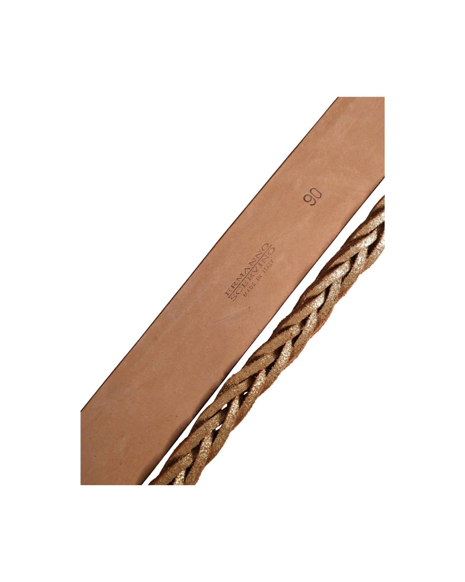 Ermanno Scervino Brown Leather Braided Metal Buckle Belt Glam Steals