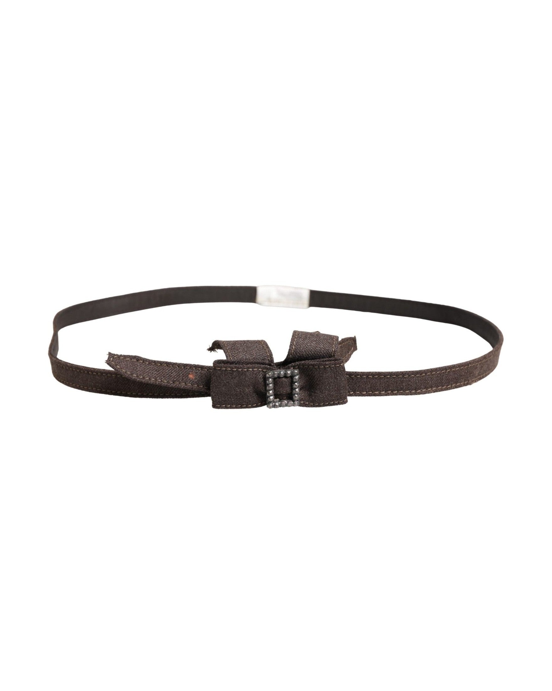 Ermanno Scervino Brown Wool Dark Bow Embellished Buckle Belt Glam Steals