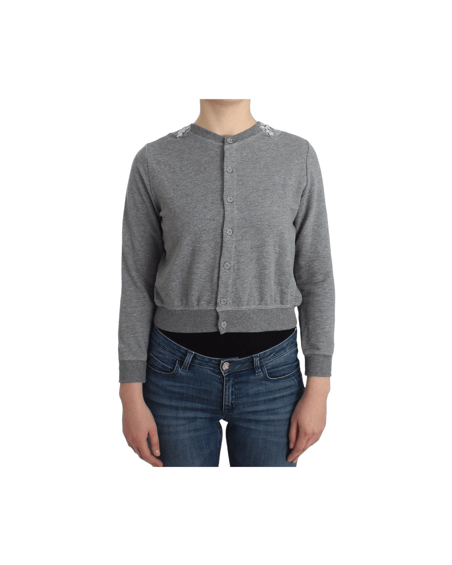 Ermanno Scervino Gray Lace Lingerie Sweater Cardigan Top Cardigans