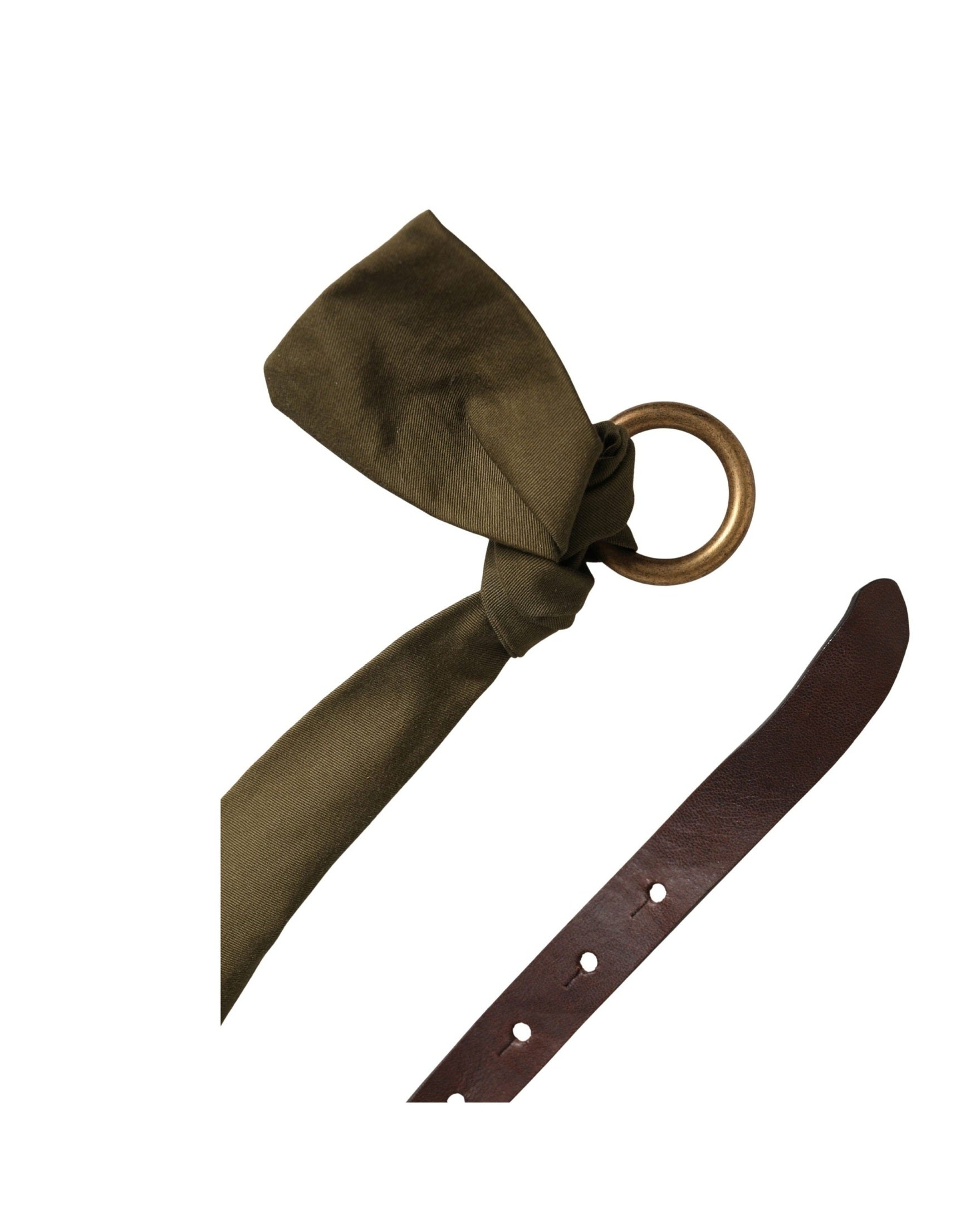 Ermanno Scervino Green Cotton Army Round Buckle Waist Belt Glam Steals