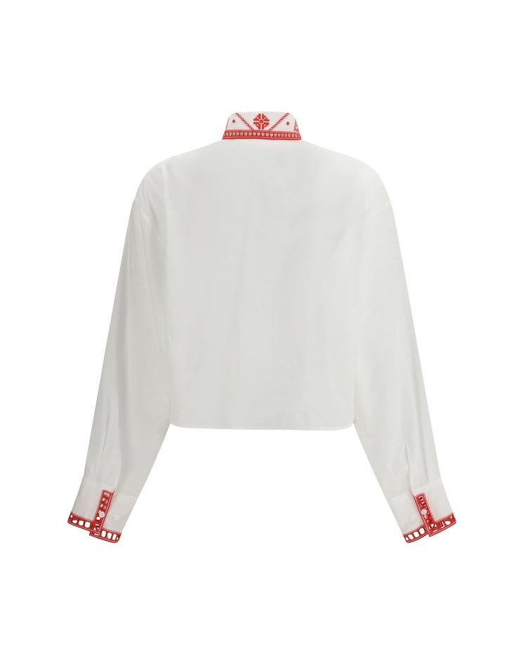 Ermanno Scervino White Cotton Pattern Shirt Glam Steals
