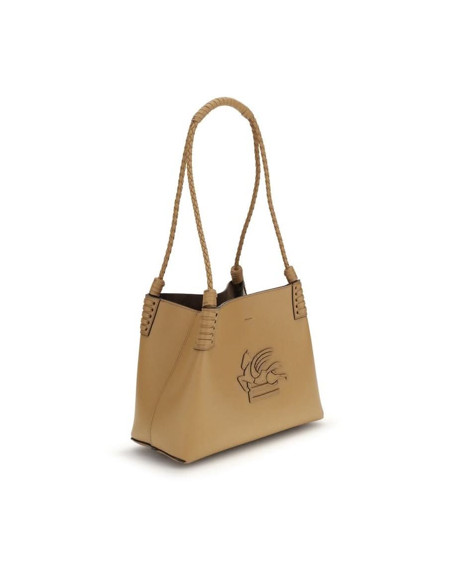 Etro Beige Calf Leather Bos Taurus Shoulder Bag Shoulder Bags