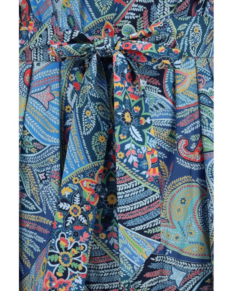 Etro Blue Cotton Casual Dress Glam Steals