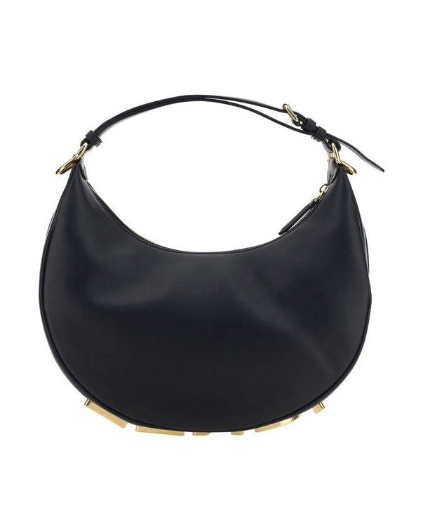 Fendi Black Calf Leather Bos Taurus Shoulder Bag Glam Steals