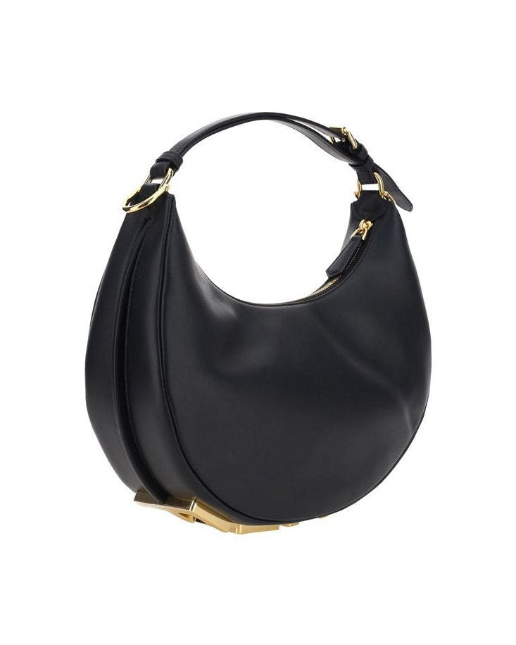 Fendi Black Calf Leather Bos Taurus Shoulder Bag Glam Steals