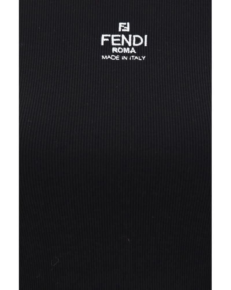 Fendi Black Cotton Top T-Shirts