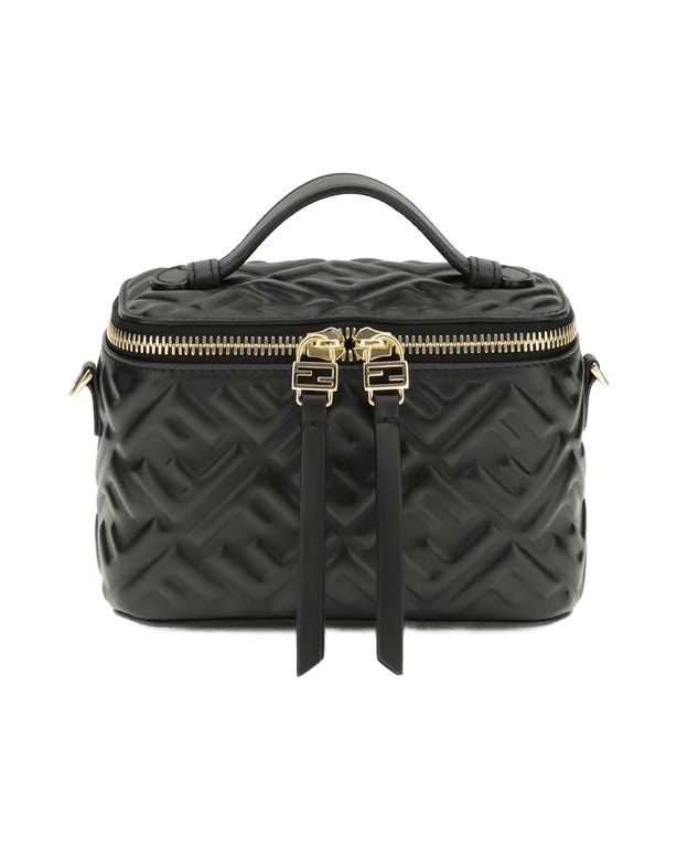 Fendi Black Calf Leather Bos Taurus Shoulder Bag Glam Steals