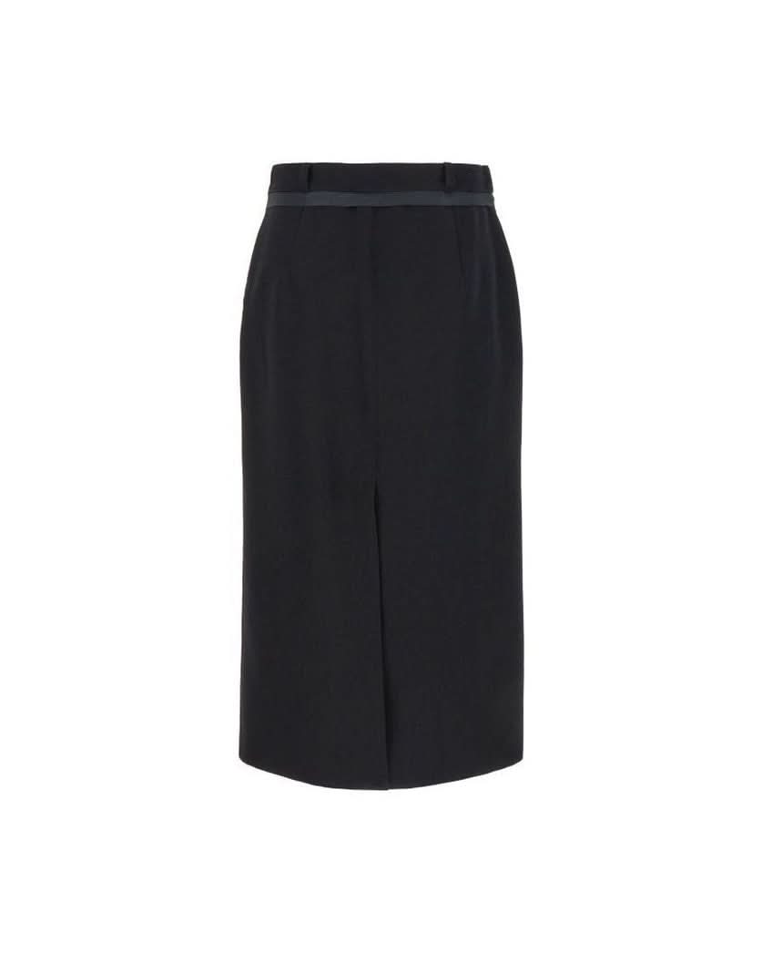 Fendi Black Wool Virgin Long Skirt
