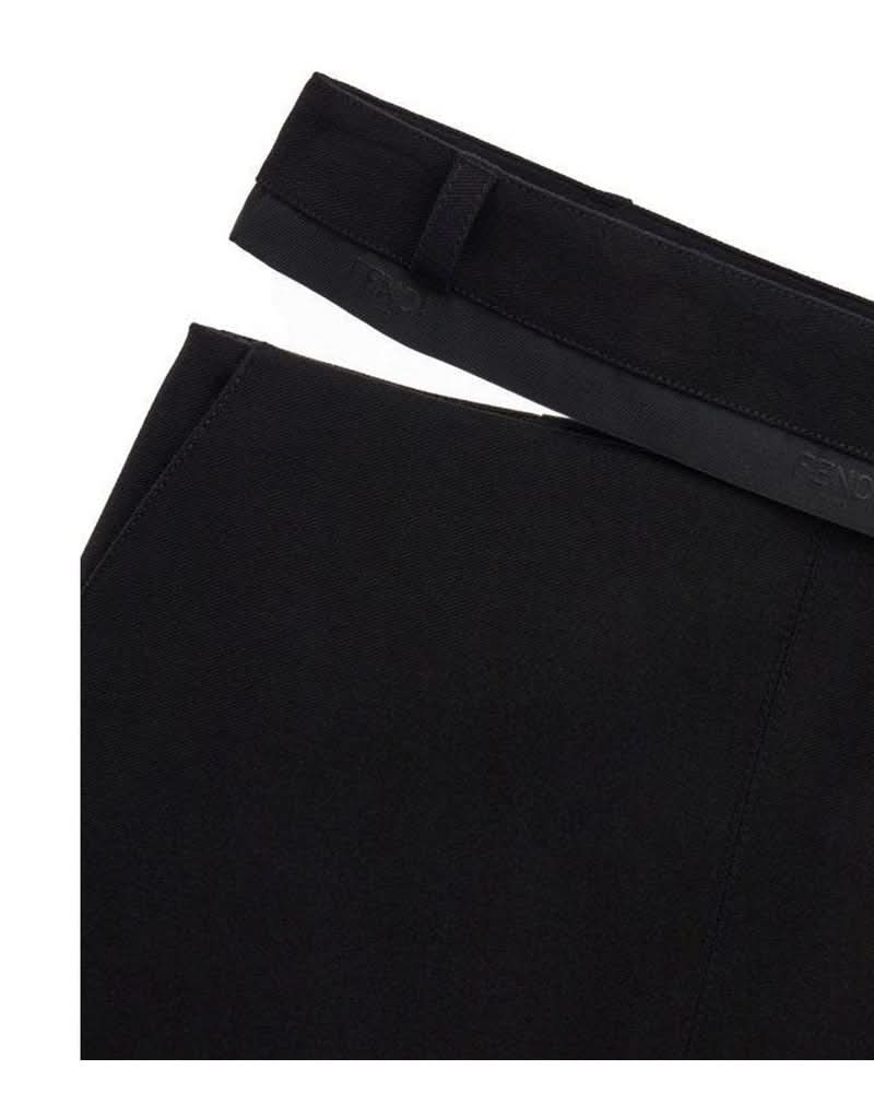 Fendi Black Wool Virgin Long Skirt