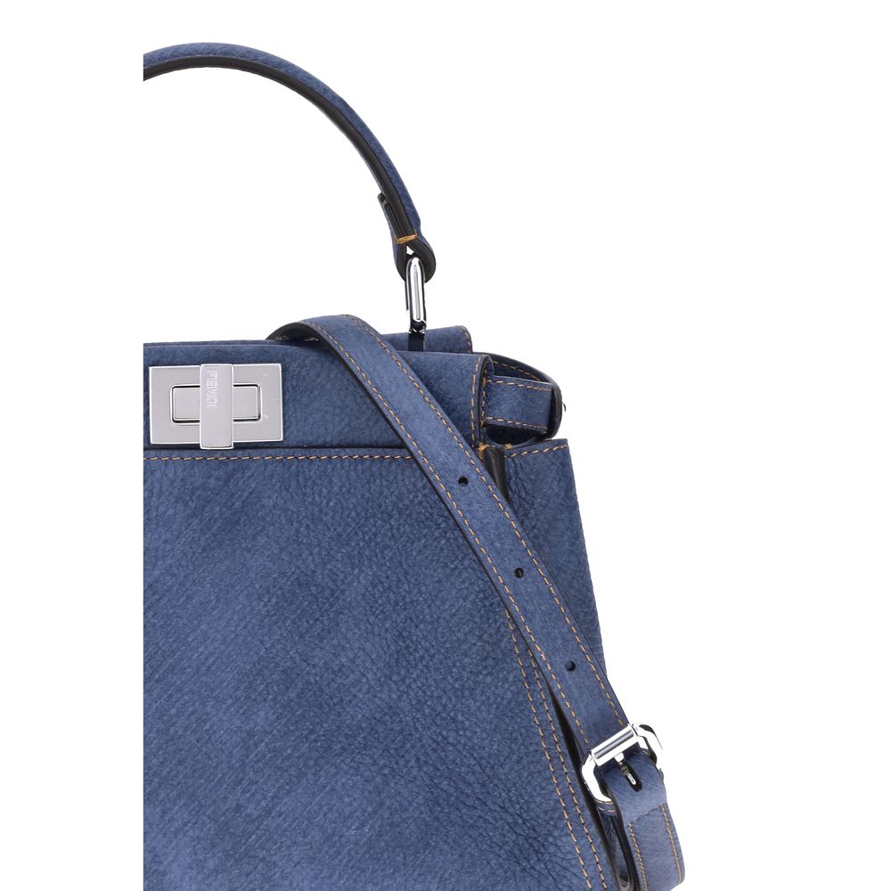 Fendi Blue Calf Leather Bos Taurus Shoulder Bag Glam Steals