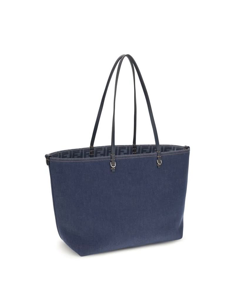 Fendi Blue Cotton Shoulder Bag Glam Steals