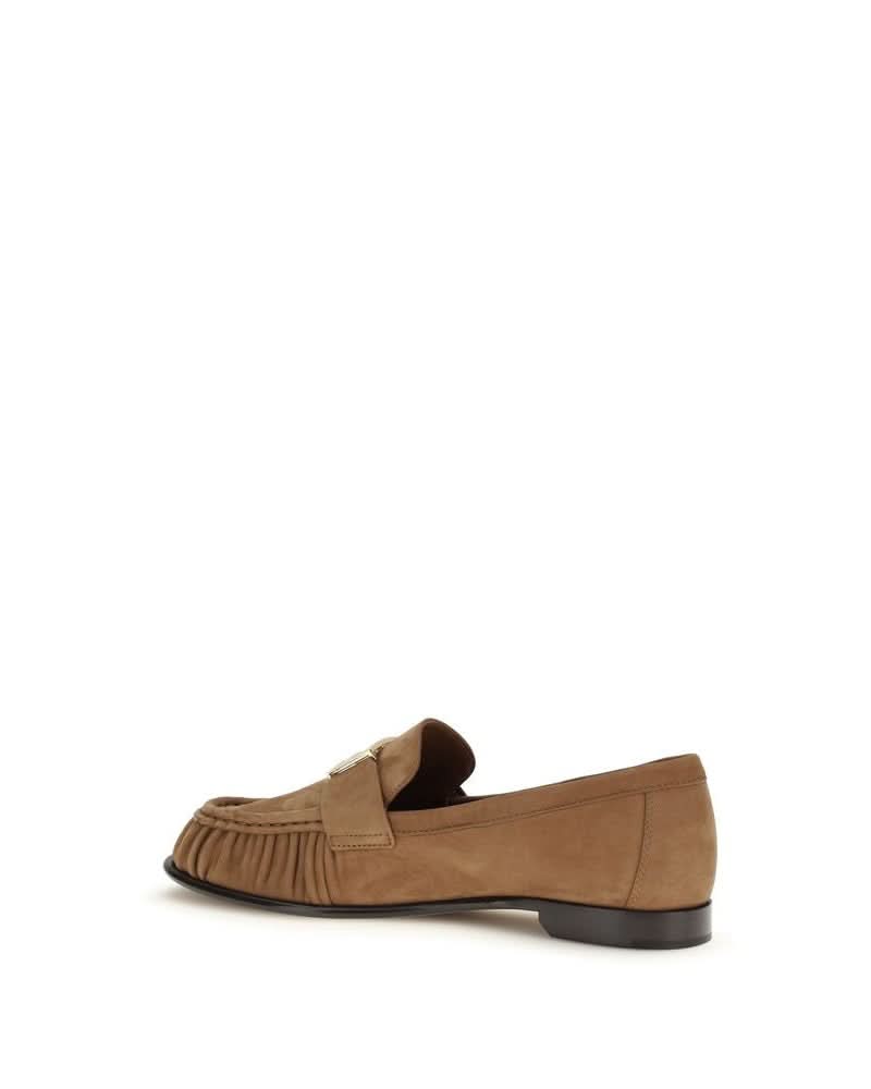 Fendi Brown Calf Leather Bos Taurus Slip On Loafers