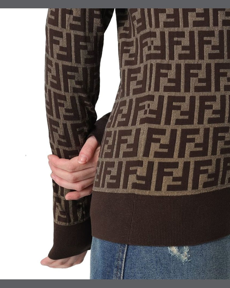 Fendi Brown Cotton Sweatshirt Glam Steals