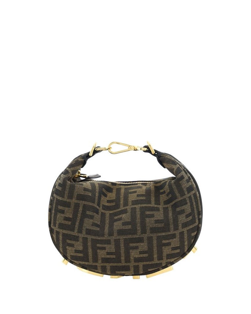 Fendi Brown Fabric Shoulder Bag Glam Steals