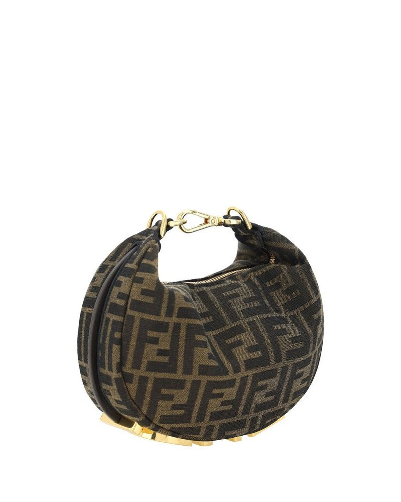 Fendi Brown Fabric Shoulder Bag Glam Steals