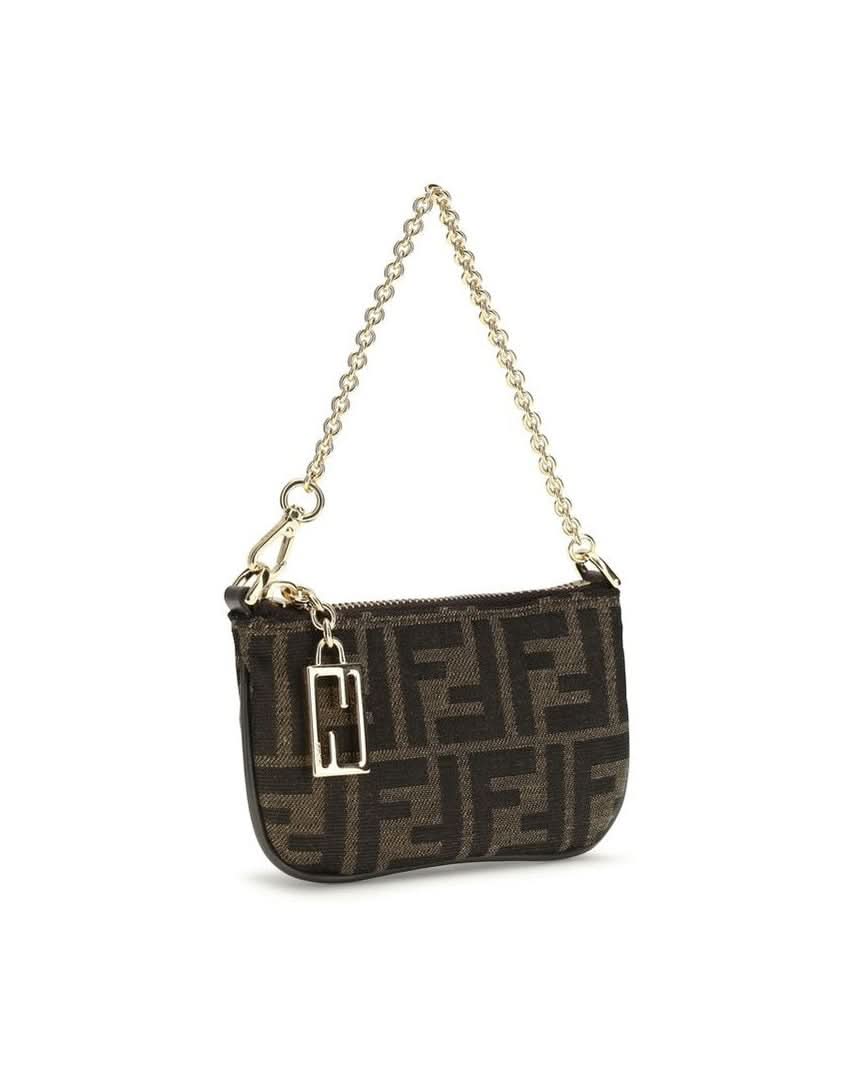 Fendi Brown Fabric Shoulder Bag