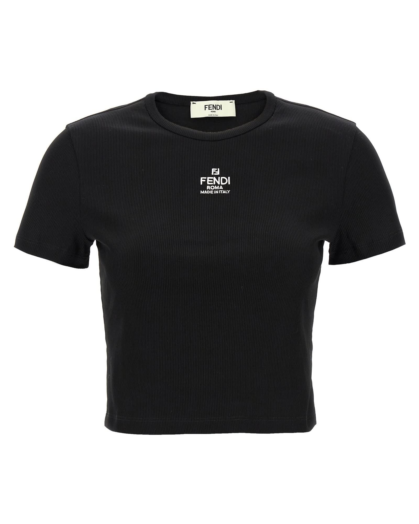 Fendi Cropped T-shirt Glam Steals