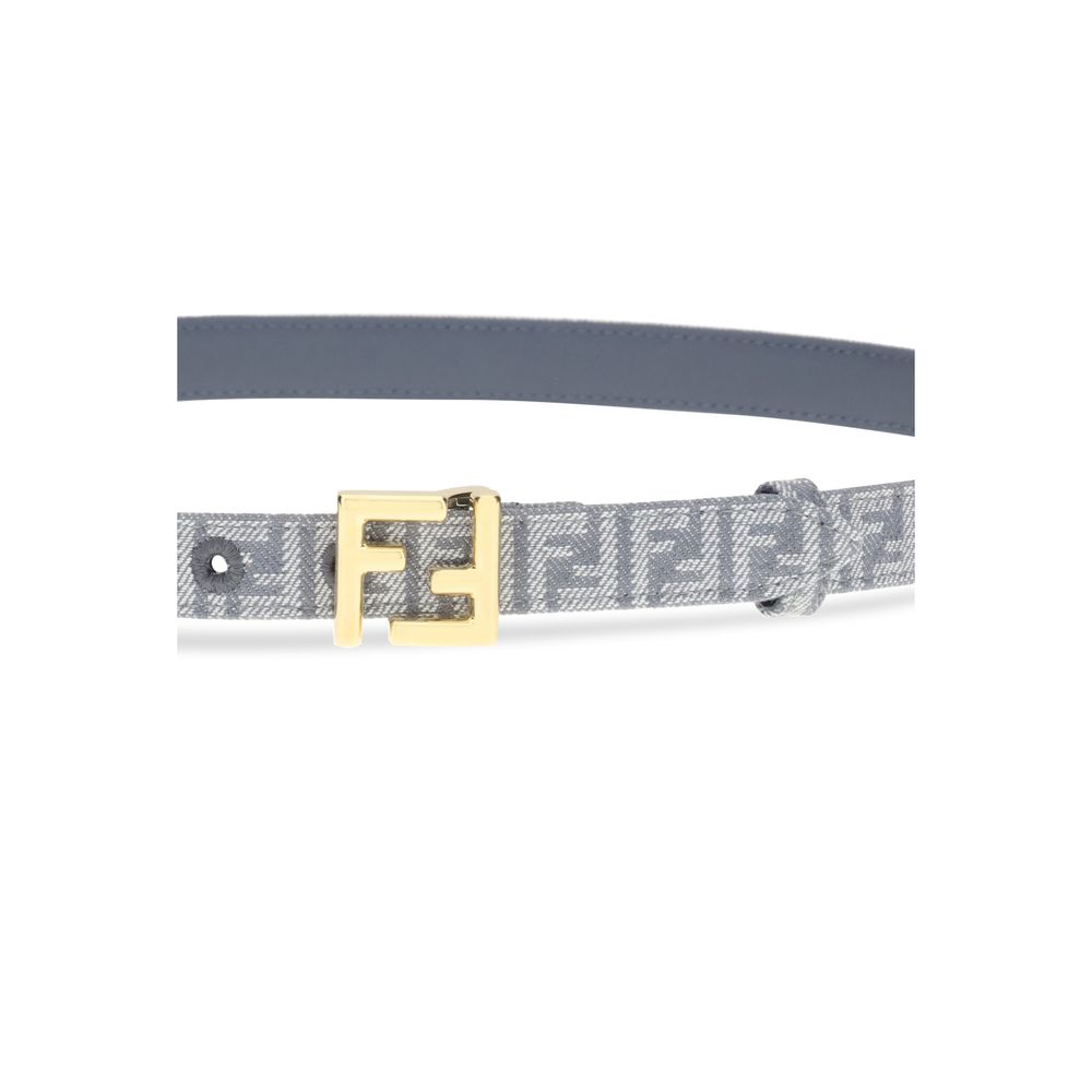 Fendi Denim Ff Embroidered Belt Glam Steals