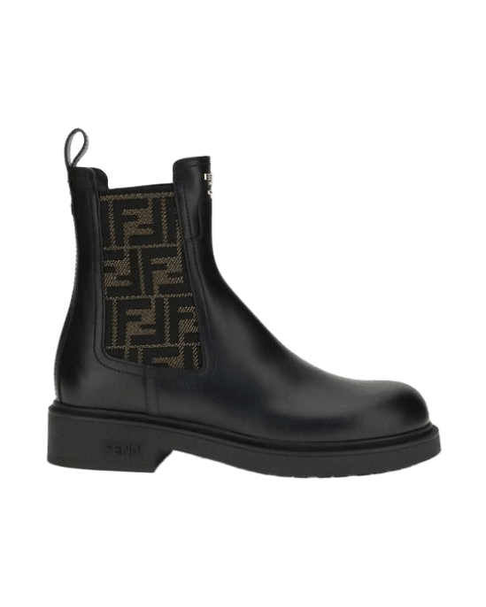 Fendi FF leather and fabric Ankle Boots Glam Steals