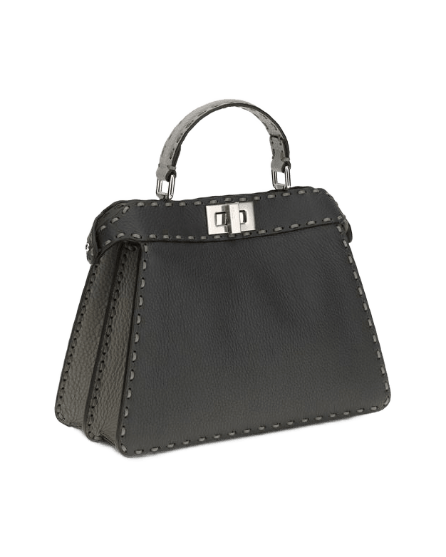 Fendi Gray Leather Shoulder Bag Glam Steals
