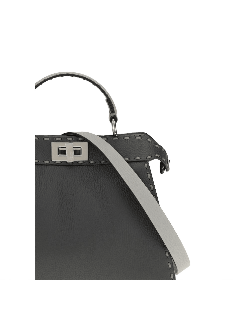 Fendi Gray Leather Shoulder Bag Glam Steals
