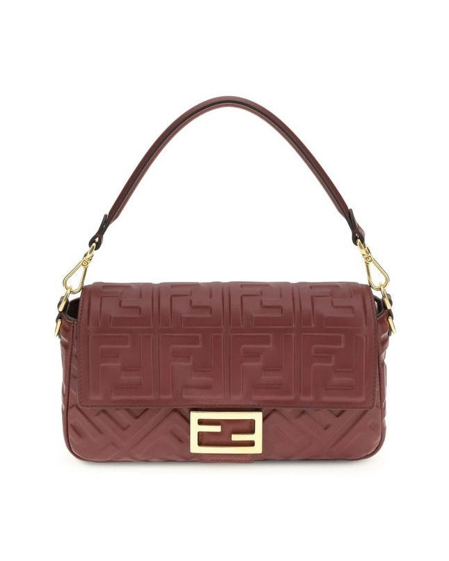Fendi Leather Bordeaux Calf Bos Taurus Shoulder Bag Glam Steals