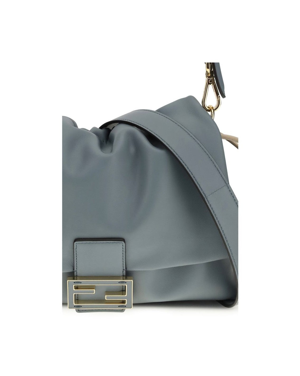 Fendi Light Blue Calf Leather Bos Taurus Shoulder Bag Glam Steals